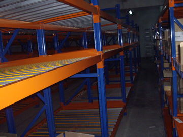Mavi / turuncu palet akışı raf, yüksek yoğunluklu endüstriyel depolama rafları