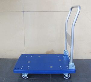 mavi plastik kurulu ile 300kg hareketli plastik platformu arabası, Mavi / gri