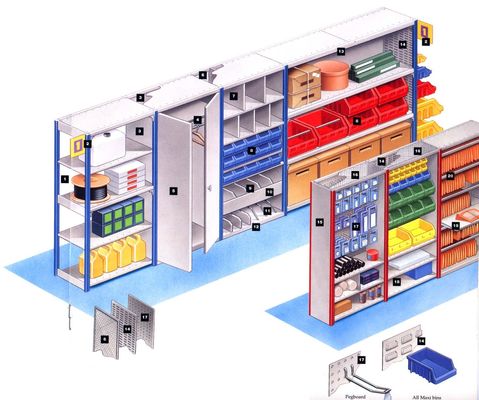 satın al Galvanizli Bitmiş Endüstriyel Küçük Parça Depolama Hafif Hizmet Rafları Çevrimiçi üretim