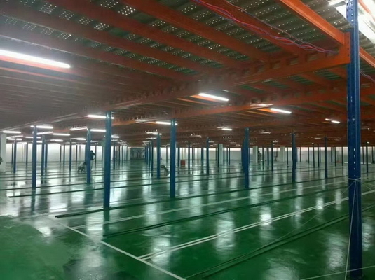 Ağır / Orta Görevli Çok Katmanlı Çelik Platform Mavi ve Turuncu Renkli Endüstriyel Mezzanine Zeminleri