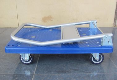 mavi plastik kurulu ile 300kg hareketli plastik platformu arabası, Mavi / gri